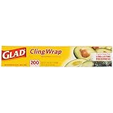 Glad Cling Wrap Clear Plastic Wrap, 200 Sq Ft