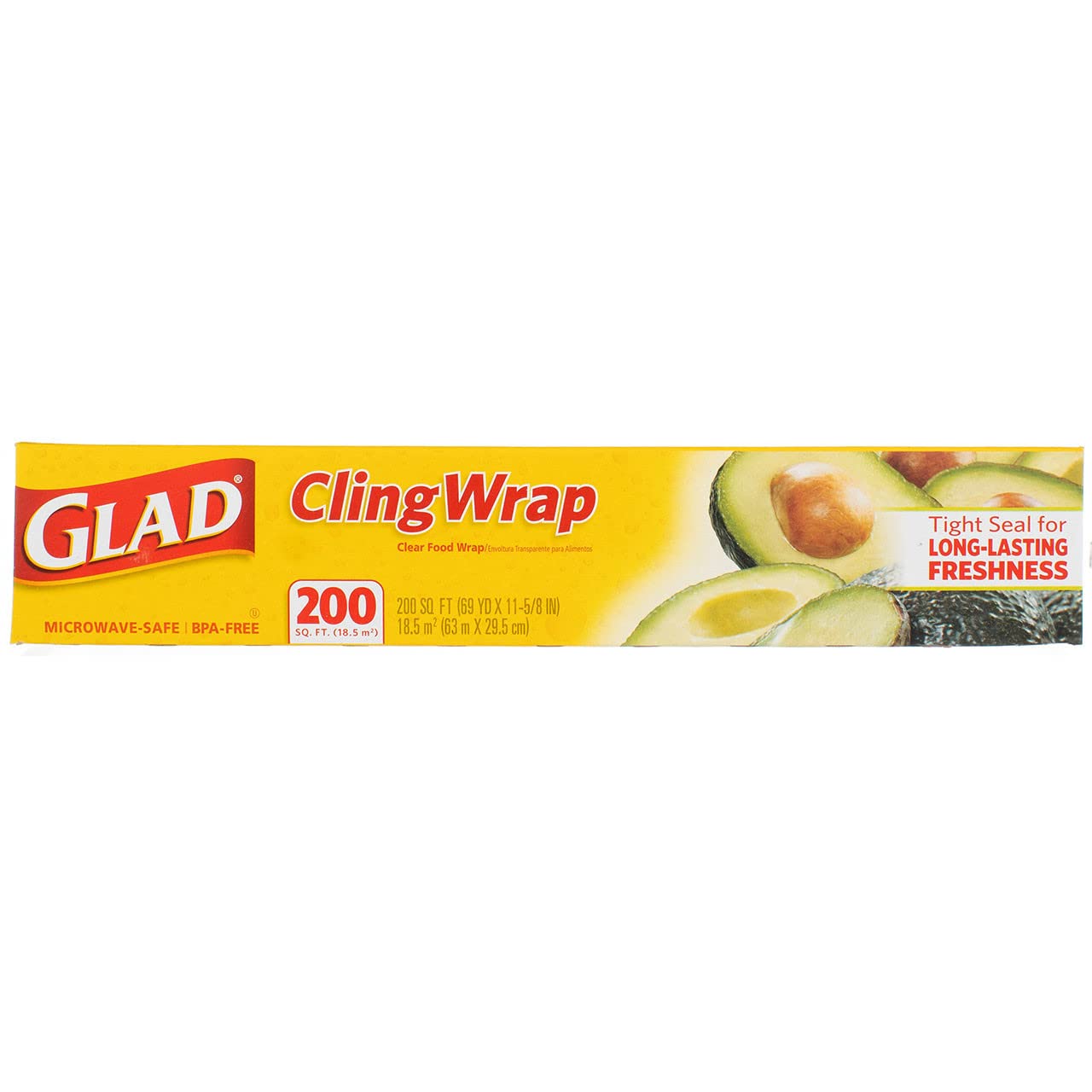 Photo 1 of Glad Cling Wrap Clear Plastic Wrap, 200 Sq Ft (Pack of 3)