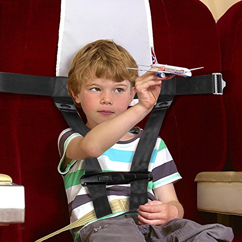 Xpeciall Child Airplane Travel Safety Harness Clip Strap System (Black)