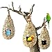 3 Pcs Grass Bird Hut --- Cozy resting place for birds - Provides shelter from cold weather - Bird hideaway from predators - Hand-Woven Teardrop Shaped - 100% Natural Fiber - Ideal for Finch & Canary