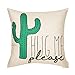 Fjfz Please Hug Me Cactus Funny Quote Decor Spring Summer Decoration Cotton Linen Home Decorative Throw Pillow Case Cushion Cover with Words Sofa Couch, 18