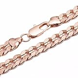 Trendsmax 10mm Mens Chain Curb Cuban Link Rose Gold Plated Necklace w Lobster Clasp 18-36inch