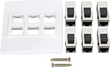6 Port Cat 6 Ethernet Wall Plate Female to Female Detachable Jacks for Home Work view 7