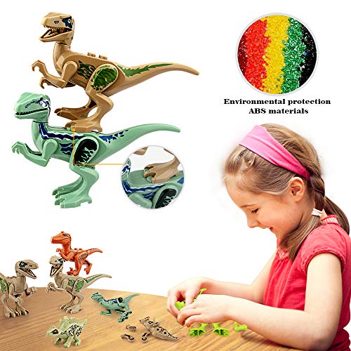 Growsland Dinosaur Toys Gifts 8 PCS Dinosaur Building Blocks Mini Plastic Dinosaur Figures Realistic Dinosaur Party Favors Sets for Boys Girls Kids and Toddlers