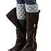 Bestjybt Womens Short Boots Socks Crochet Knitted Boot Cuffs Leg Warmers Socks, Gray