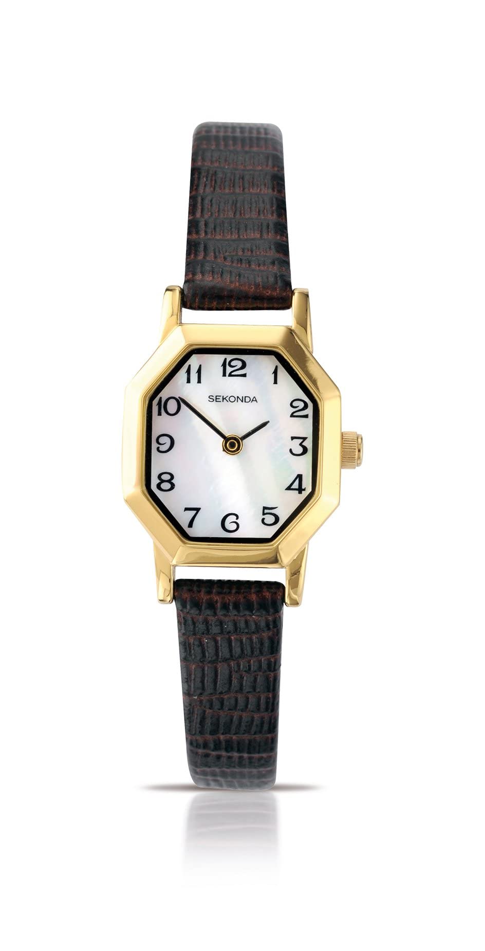 Sekonda Women’s 20 mm Mother of Pearl Quartz Watch Brown Leather Strap 4416 — image 1