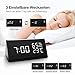 Digital Alarm Clock, with Wooden Electronic LED Time Display, 3 Alarm Settings, Dual Temperature & Humidity Detect, for Desk, Bedroom, Bedside Kids, no Batteries Needed