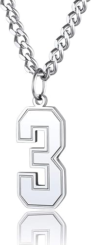 Amazon Chainspro シルバー ネックレス メンズ 人気 数字 3 ナンバー ペンダント ヒップホップ アクセサリー ネックレス 通販
