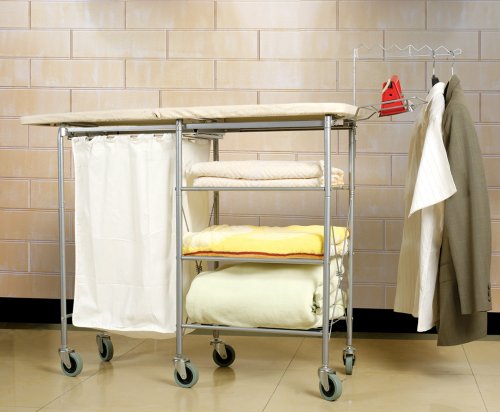 LifeStyle MLC-02 Mobile Laundry Ironing Center with Shelves