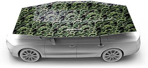 Mynew Carport Automatic Car Tent Sun Shade Canopy Folded Portable Car Umbrella with Remote Control 82x157 inches Camo