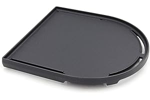Hongso Matte Cast Iron Griddle for Coleman Roadtrip Swaptop Grill, Half Grill Griddle of Coleman Roadtrip Grill Accessories, Non-Stick Flat Cooking Pan, PCB011