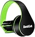 BESTGOT Kids Headphones BG6002 Children Headphones for Kids Boys Adult with Microphone Volume Control Foldable Headset with 3.5mm Plug Removable Cord (Black/Green)