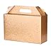 Giovanni Grazielli Decorative Gold Craft Cardboard Gift Boxes Set of 6 with Lids and Handle 11x7x4 inches, for Different Occasions Like Holiday Wedding Birthday Easter Bridesmaid Parties