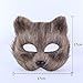 RANDER Halloween Animal vizard Mask glyptostrobus Men and Women Half Face Props Short Hair Cute Fox (Grey)