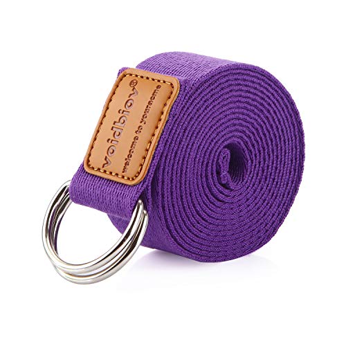 voidbiov Yoga Strap 6ft 8ft 10ft, Durable Cotton Belt with Adjustable D-Ring Buckle, Perfect for Holding Poses, Improving Flexibility and Physical Therapy