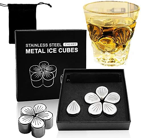 Vinekraft Whisky Stones Gift Set Reusable Ice Cubes Stainless Steel Chilling Stones Gift for Ladies - 6 Pieces