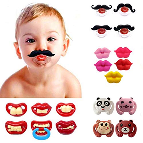 Silicone Funny Baby Pacifier Dummy Nipple Teethers Appease Toy Toddler Pacy Orthodontic Teat Infant Christmas Gift Baby Care - Brown