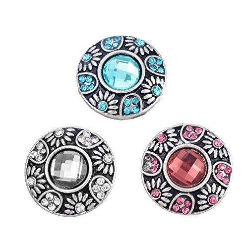 MJartoria Floral Interchangeable Snap Buttons Centerpiece Eye Glass Holding Magnetic Brooch (Coloful Flower)