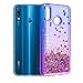 Zingcon Compatible for Huawei Nova 3E Phone Case,P20 Lite Glitter Case with Quicksand Bling Adorable Shine,[HD Screen Protector] Shockproof Hybrid Hard PC Soft TPU Protective Cover
