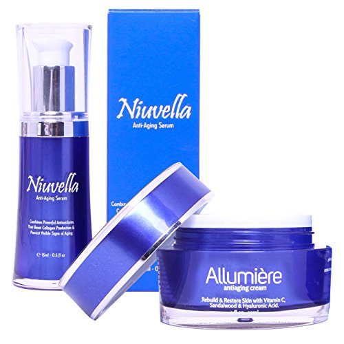Top Anti-Aging Skin Care Products Allumiere Cream & Niuvella Serum (Pack of 2) – Skin Care Therapy for Injection Free Anti-Aging & Wrinkle