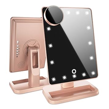 Beautify Beauties Lighted Makeup Mirrorvanity Mirror With Bluetooth Adjustable Brightness Detachable 10x Magnification Spot Mirror Rechargeable
