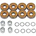 Yellow Jacket Premium Skateboard Bearings, Pro Longboard Bearings, 608, ABEC 9, Washers and Spacers, Tropical Orange (Pack of 8)