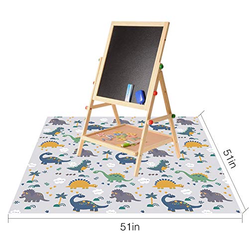 High Chair Splat Floor Mat by CLCROBD, 51" Waterproof Anti-Slip Food Splash Spill Mess Mat, Washable Portable Picnic Play Mat and Table Cloth for Arts and Crafts