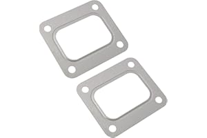 YENOVO 2 Pcs T4 Turbo Flange Gasket, Stainless Steel 4-Hole Turbocharger Intake Manifold Gasket Compatible with T04E T66 T70 GT35 GT40, High Temperature Universal Fit Exhaust Seal for Performance Vehicles