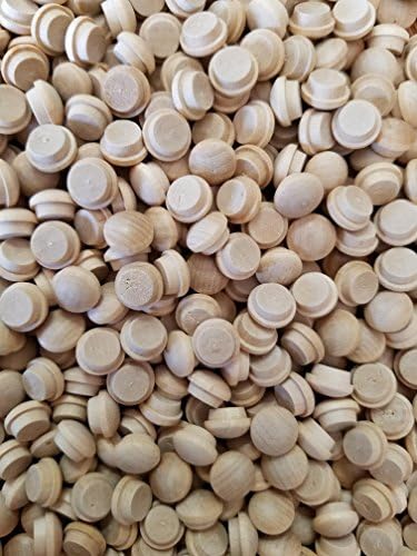 100 Oak wood screw hole plugs - 3/8" inch shank diameter - mushroom, button