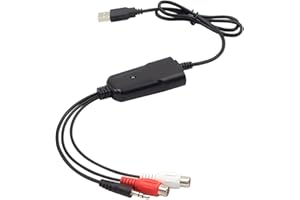 Wiistar USB Audio Capture Card Cassette Tapes AM FM Radio to Digital MP3 Format to PC Converter with RCA and 3.5mm Connectors