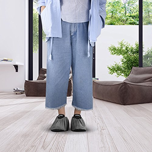 NKTM 5 Pairs Non Slip Washable Reusable Shoe Covers Thickened Boot Covers For Household, Dust-free Workshop, House-cleaning Fit 5.5-10 (US size) Coffee, Blue, Grey, Purple, Sapphire Blue