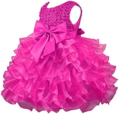YUOI Baby Girls Bowknot Princess Tutu Wedding Pageant Party Birthday Sleeveless Dress 0-2 Years