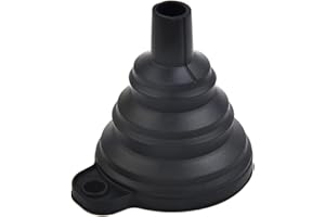Collapsible Silicone Car Funnel For Oil, Fuel, Petrol And Diesel Fluid Change, Black, 7.5cm X 8Cm,Heat Resistant -20 Degree T