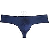 JAXFSTK Men's Brazilian Bikini Swimsuit Thong Drawstring Swimwear Solid Shiny Ultra Cheeky Swim Boxer Briefs