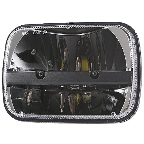 1 Pair Rectangular 5"x7" Led Headlight High Low Beam Headlamp For Jeep Wrangler YJ Cherokee XJ Trucks Replacement H6054 H5054 H6054LL 69822 6052 6053 (2 pcs)
