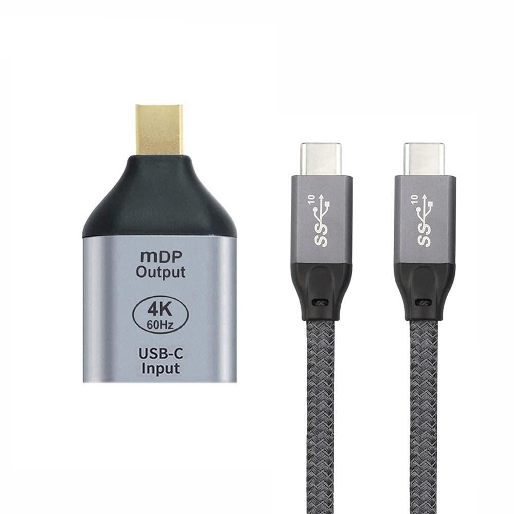 NFHK 10Gbps 100W Cable USB-C Type C Female Source to Mini Displayport DP Sink HDTV Adapter 4K 60hz 1080p for Tablet & Phone & Laptop โ image 1