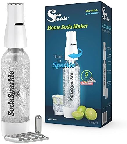 SodaSparkle Home Soda Maker Kit Easy-to-Use Sparkling Carbonated Seltzer Beverage Maker, WHITE by SodaSparkle