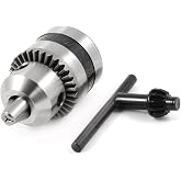 uxcell Drill Chucks, 3/8-24UNF Threaded 1.5-10mm Capacity with Chuck Key | for Electric Impact Corded Cordless Drill