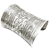 Velishy(TM) Punk Metal Vintage Curved Jewelry Long Wide Cuff Bracelet Bangle