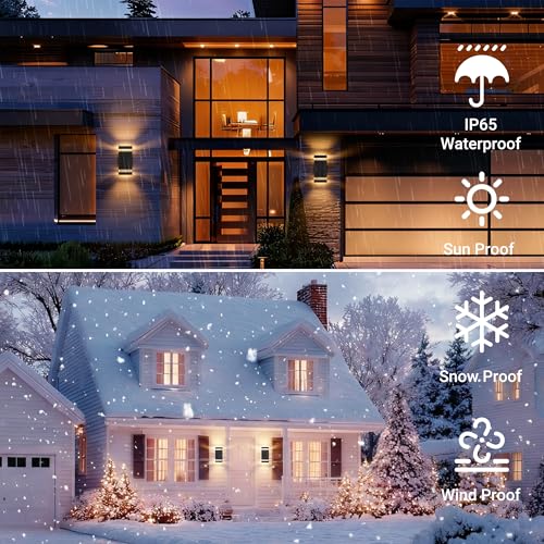 Aipsun Indoor/Outdoor Wall Light, IP65Outdoor Lighting GU10 Up Down 3000K, LED Wall Lamp - Garage Lighting Fixture | Black