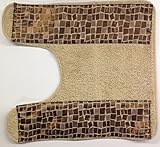 MOSAIC STONE BRONZE BANDED BATH CONTOUR RUG