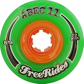 ABEC 11 Freeride Centerset Green Skateboard Wheels - 72mm 81a (Set of 4)
