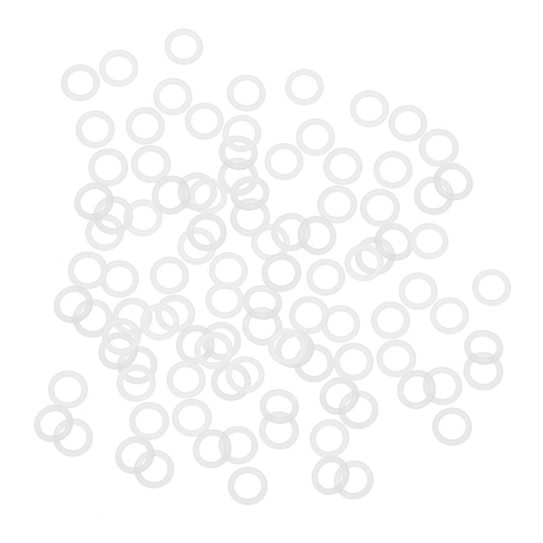 sourcingmap Silicone O-Rings, 9mm OD 6mm ID 1.5mm Width VMQ Seal Gasket for Compressor Valves Pipe Repair, White, Pack of 100