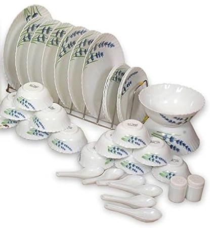 LaOpala English Lavender Dinner Set, 35-Pieces, Multicolour