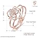 DILANCO 18K Rose Gold Plated Rose Shape Open Bangle Bracelets for Women