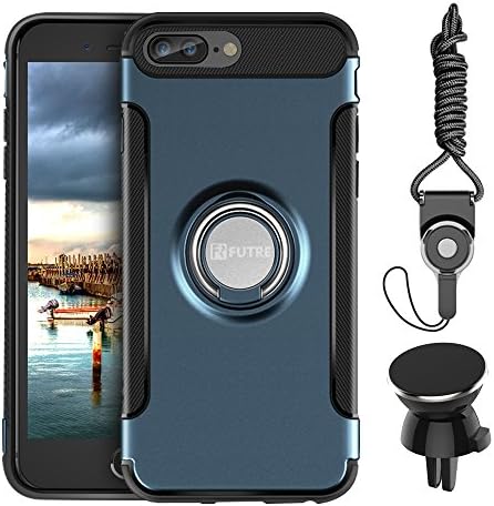 iphone 7 case, FUTRE iphone 7/7Plus Hybrid Case with Magnetic car phone mount for iphone 7/7Plus(Navy 5.5 inch)