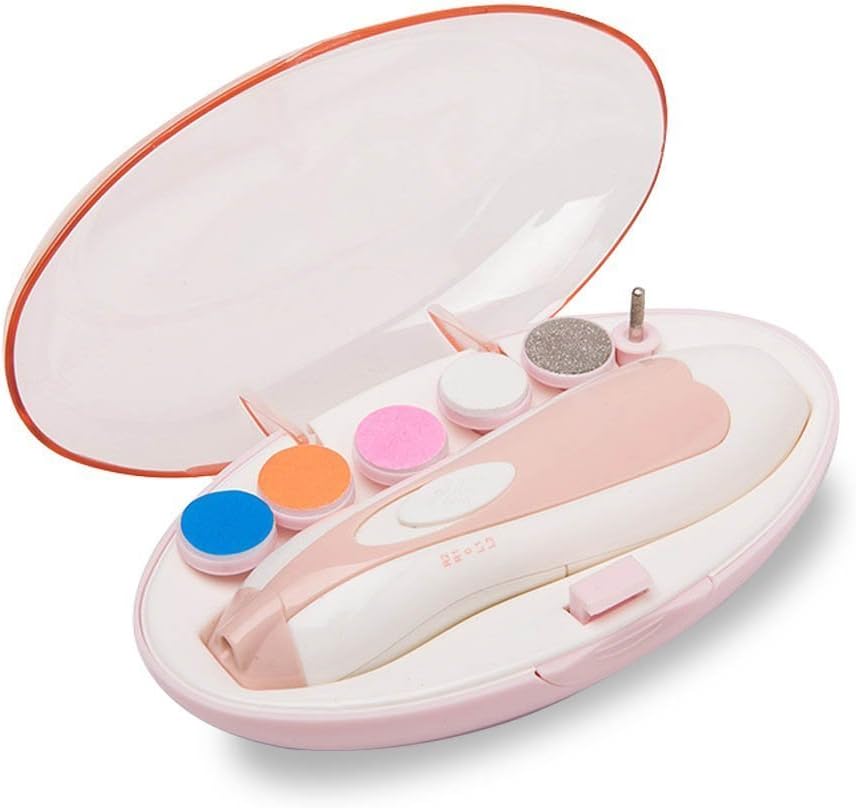 Baby Nail File, Morcare Safe Baby Nail Clippers Grooming Kits for Newborn or Toddler Toes and Fingernails Care, Polish and Trim Manicure Set (Pink)