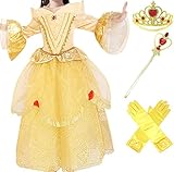 Princess Belle Deluxe Yellow Party Dress Costume (4-5)