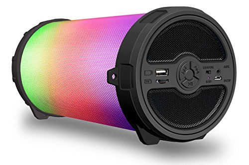 Sykik SP198BT, Powerful portable Boom box Speaker with Bluetooth wireless connection, FM radio, SD and USB ports, built-in rechargeable battery