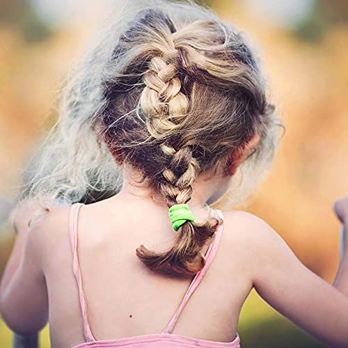 100Pcs Baby Elastics Hair Ties, Candy Color Seamless girls hairbands,3cm Ponytail Holder Hair Accessories，Multi-colored hair bobbles for girls (3cm)